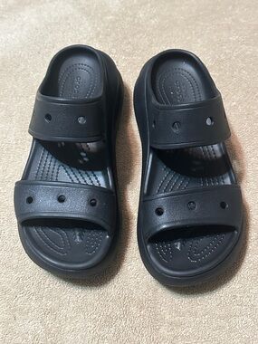 CROCS Crush Platform Slide Sandals - Black